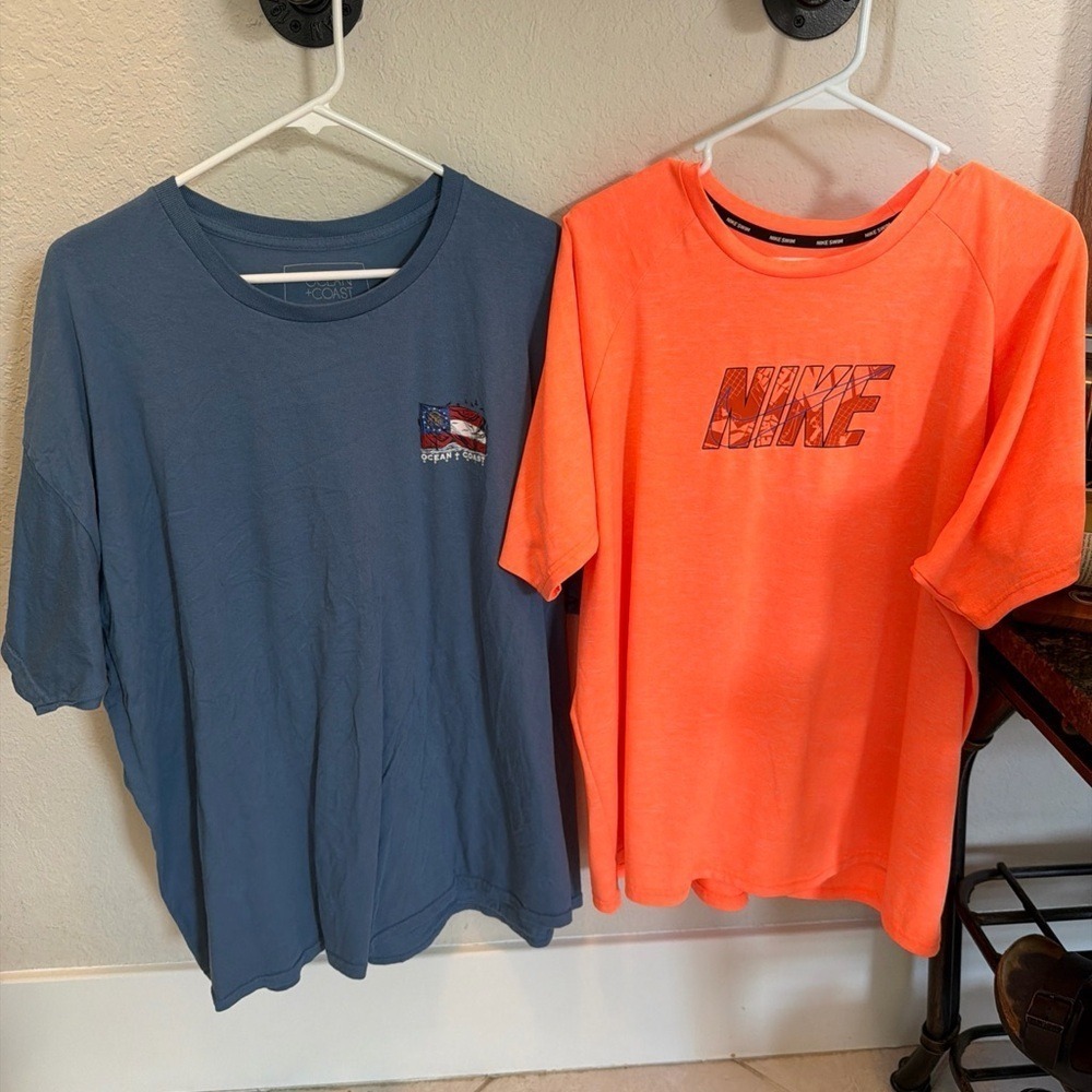Streetwear Normcore Men's Lot of 2 Ocean Coast and Nike Swim UPF 40 T Shirt 2XL